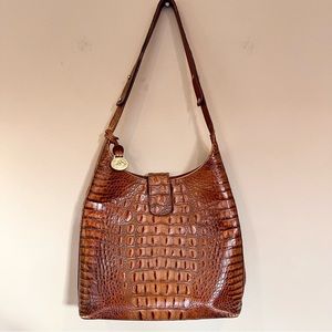 Brahmin Toasted Almond Alligator Hobo Bag